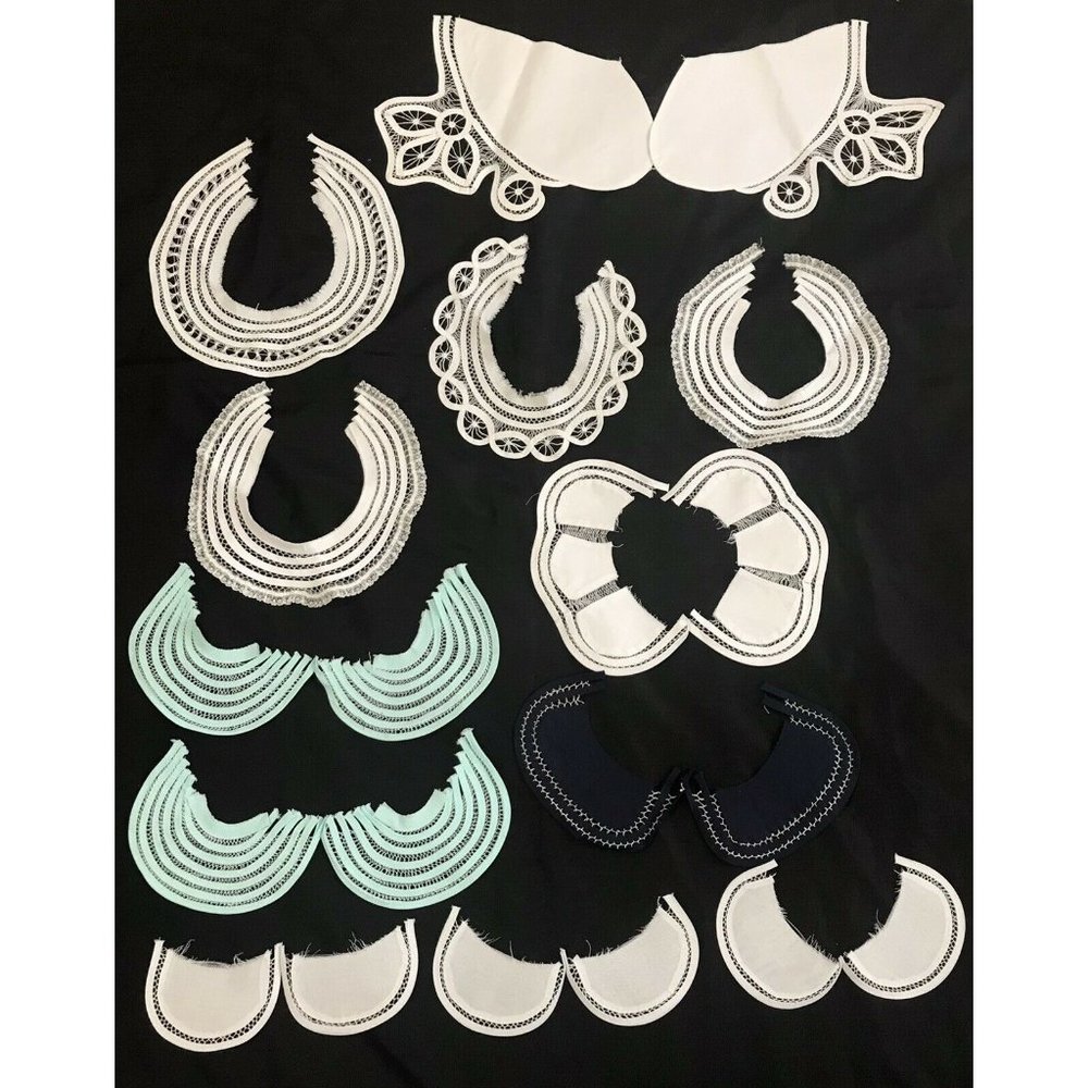 Cuello Punto Paris Para vestido niña muñeca Collars Doll Girl Dress Lot Of 13